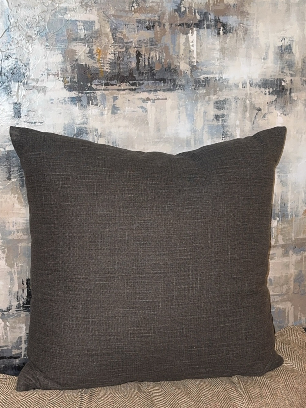NWT ALLEN + ROTH #5120987 100% COTTON 22”x22” HOME DECOR GRAY PILLOW COVER [NEW]
